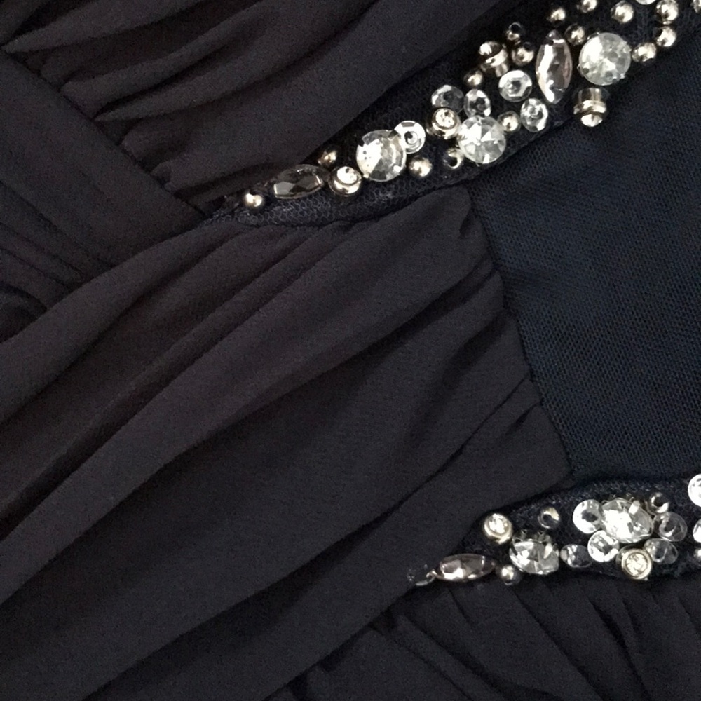 Short formal navy dress
